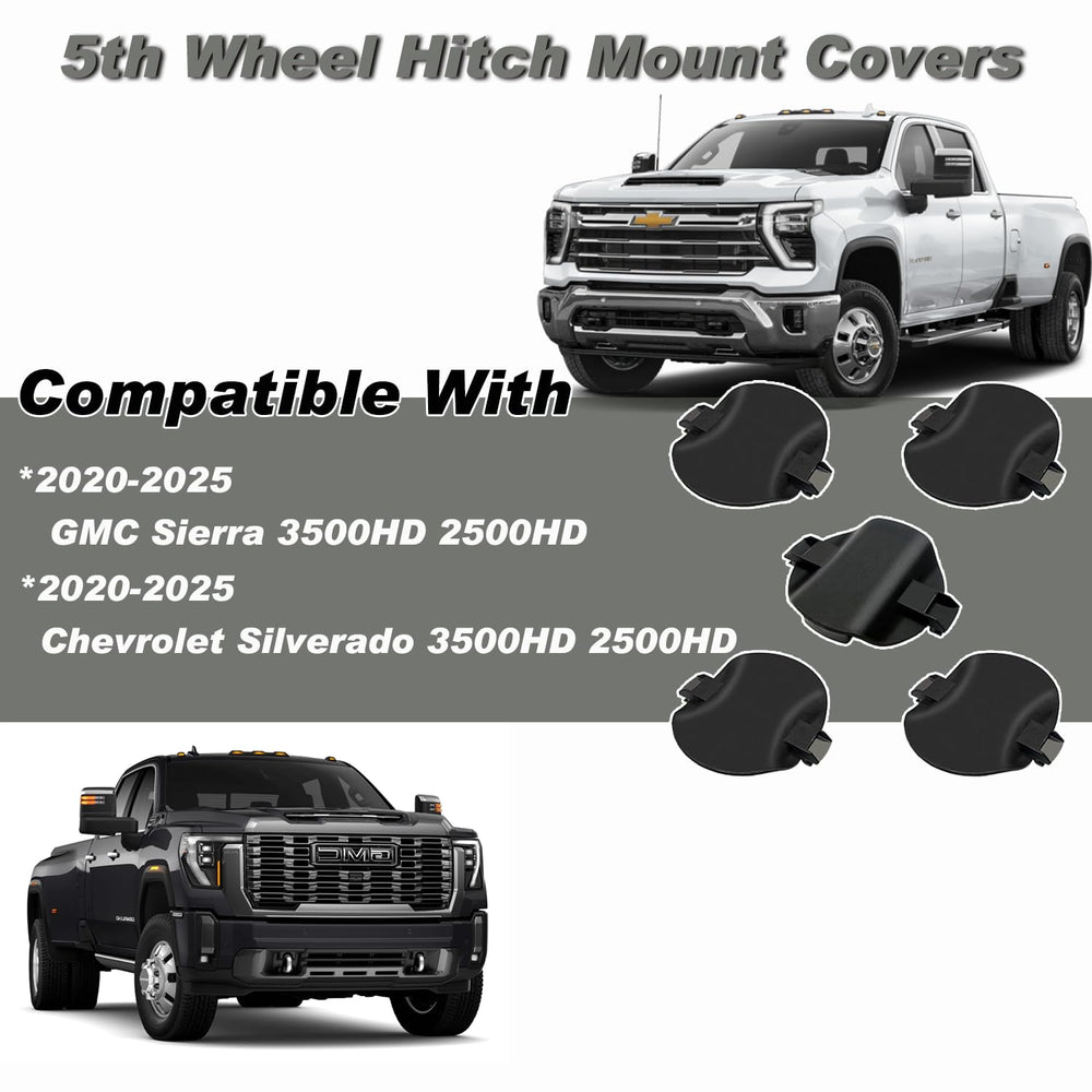 Smartang OEM 5th Wheel Mount Cover fitment closeup demonstrates precise compatibility for 2020-2025 GMC Sierra.