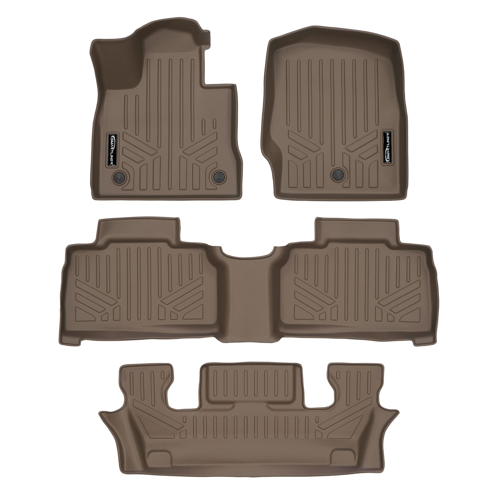 SMARTLINER 3-Row Floor Mats for Ford Explorer, front-driver view, all-weather protection.