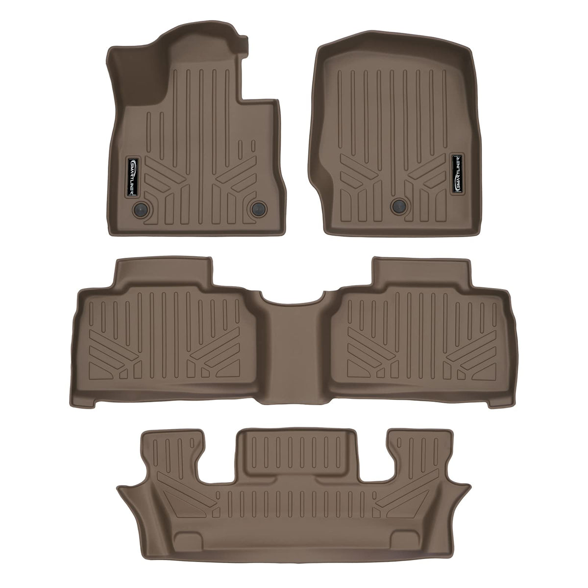 SMARTLINER 3-Row Floor Mats for Ford Explorer, front-driver view, all-weather protection.
