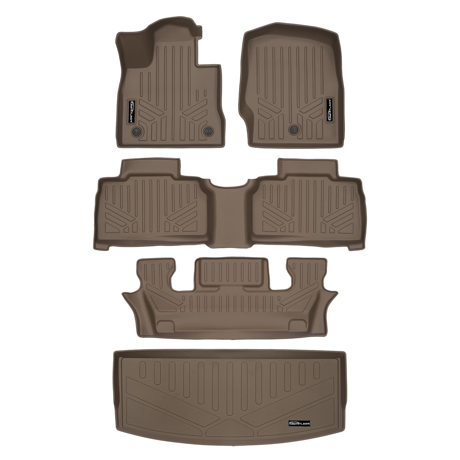 SMARTLINER Explorer 3-row mats behind the 3rd row protect carpets from spills and mud