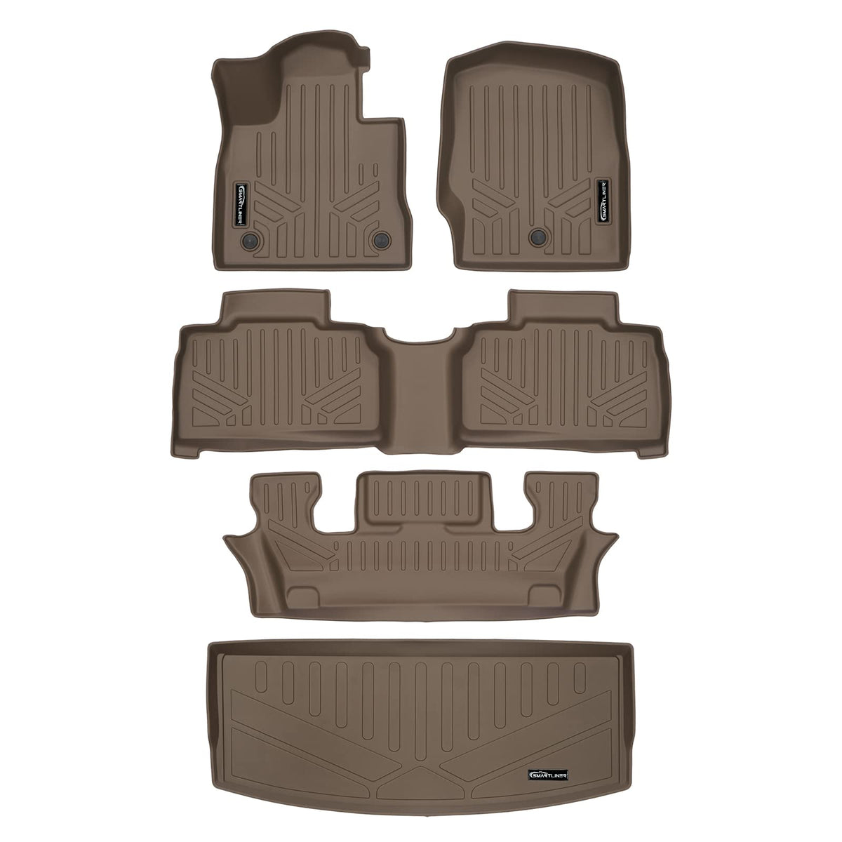 SMARTLINER Explorer 3-row mats behind the 3rd row protect carpets from spills and mud
