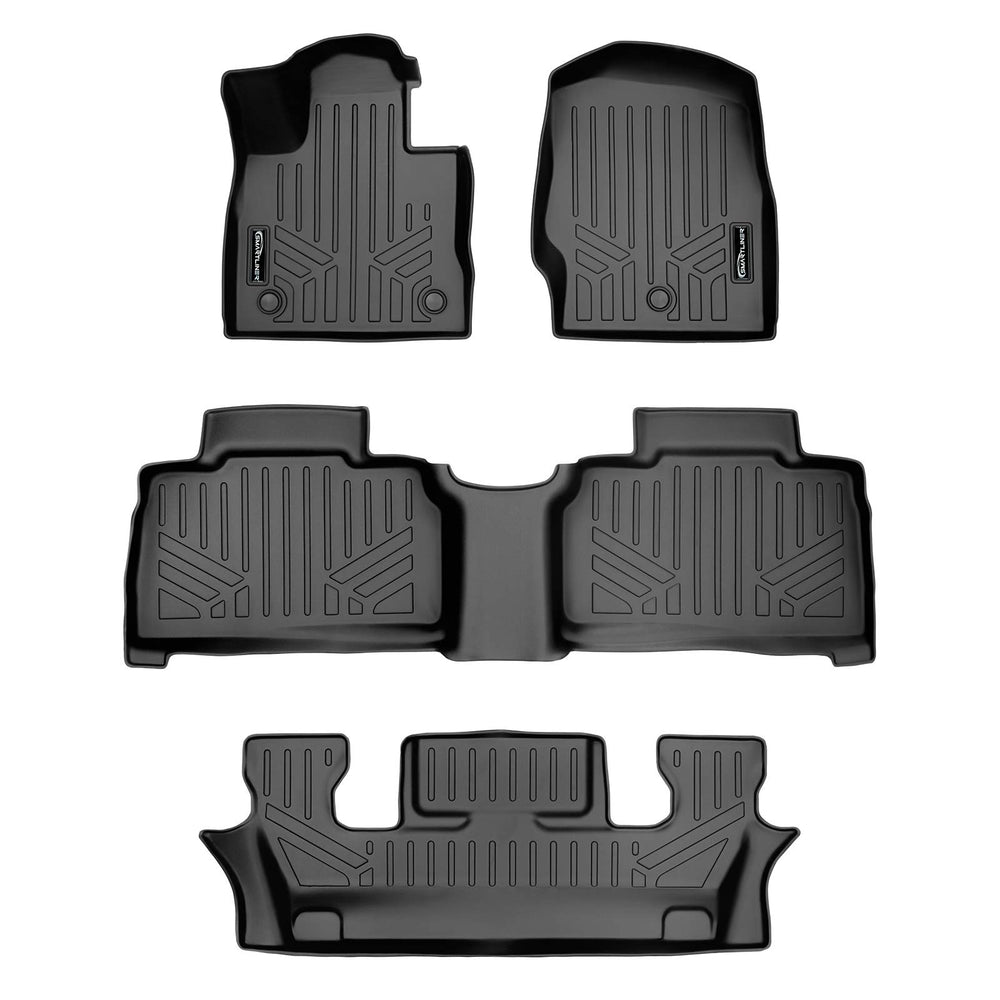 SMARTLINER Explorer 3-Row mats front view protects carpet from dirt and spills.