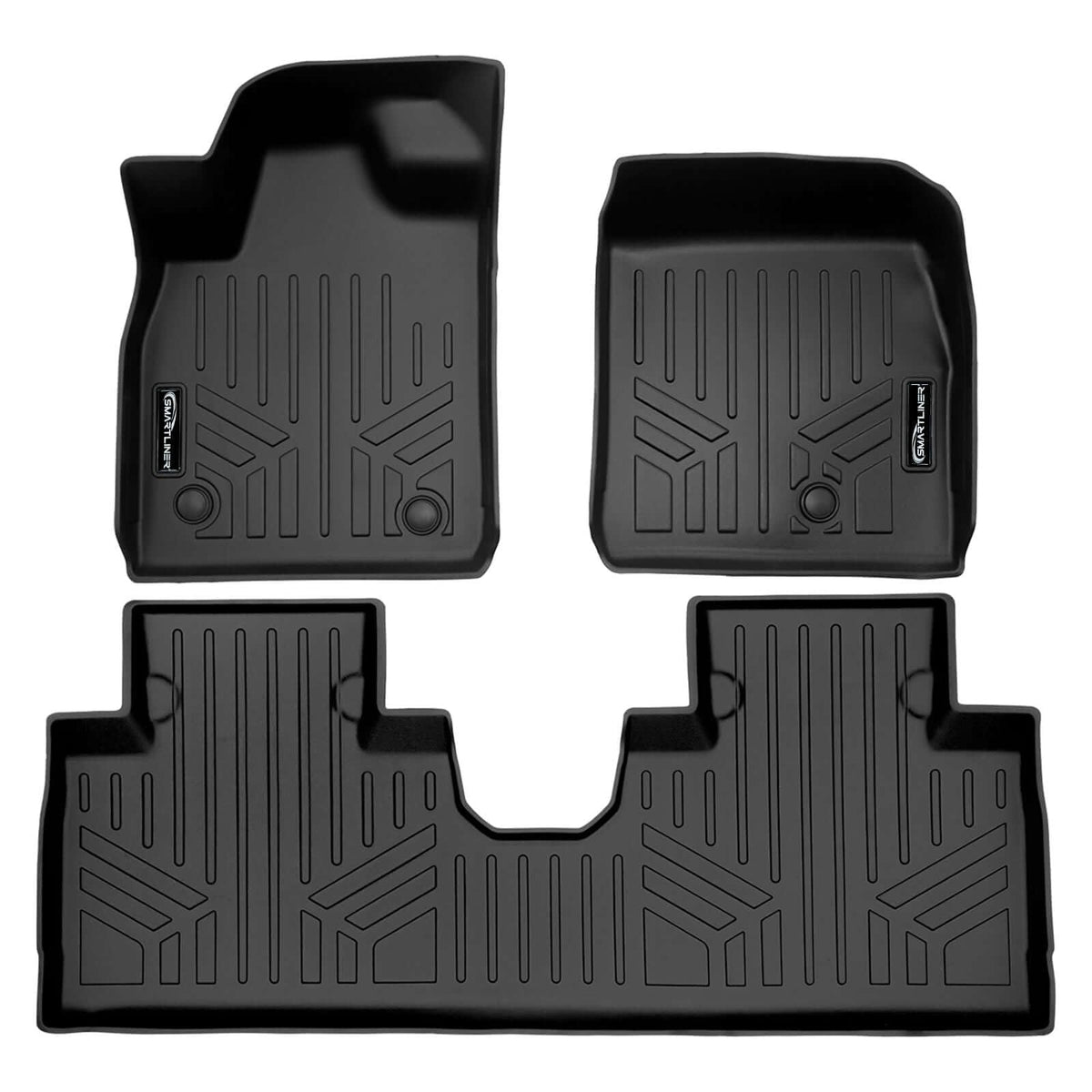 SMARTLINER Mach-E floor mat 2-row protects interior from mud and spills.