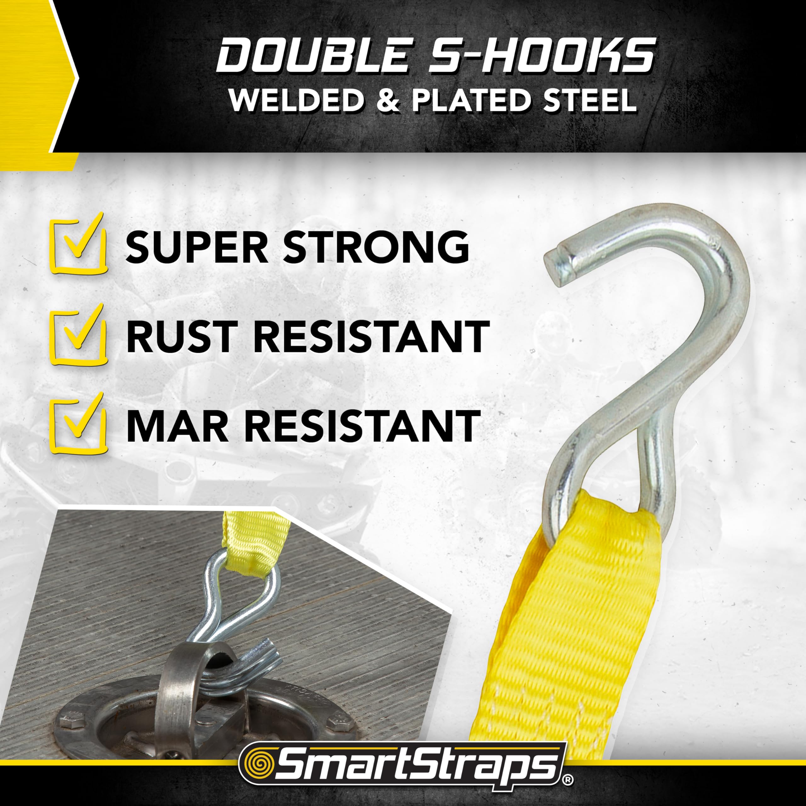 Protective hex caps shielding ratchet mechanism on SmartStraps
