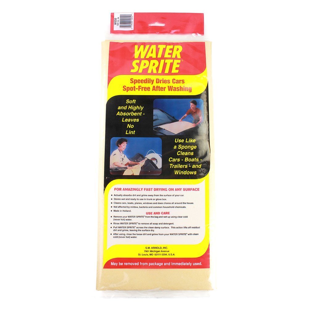 Smartwax Water Sprite synthetic chamois ready for quick drying on car and boat surfaces.