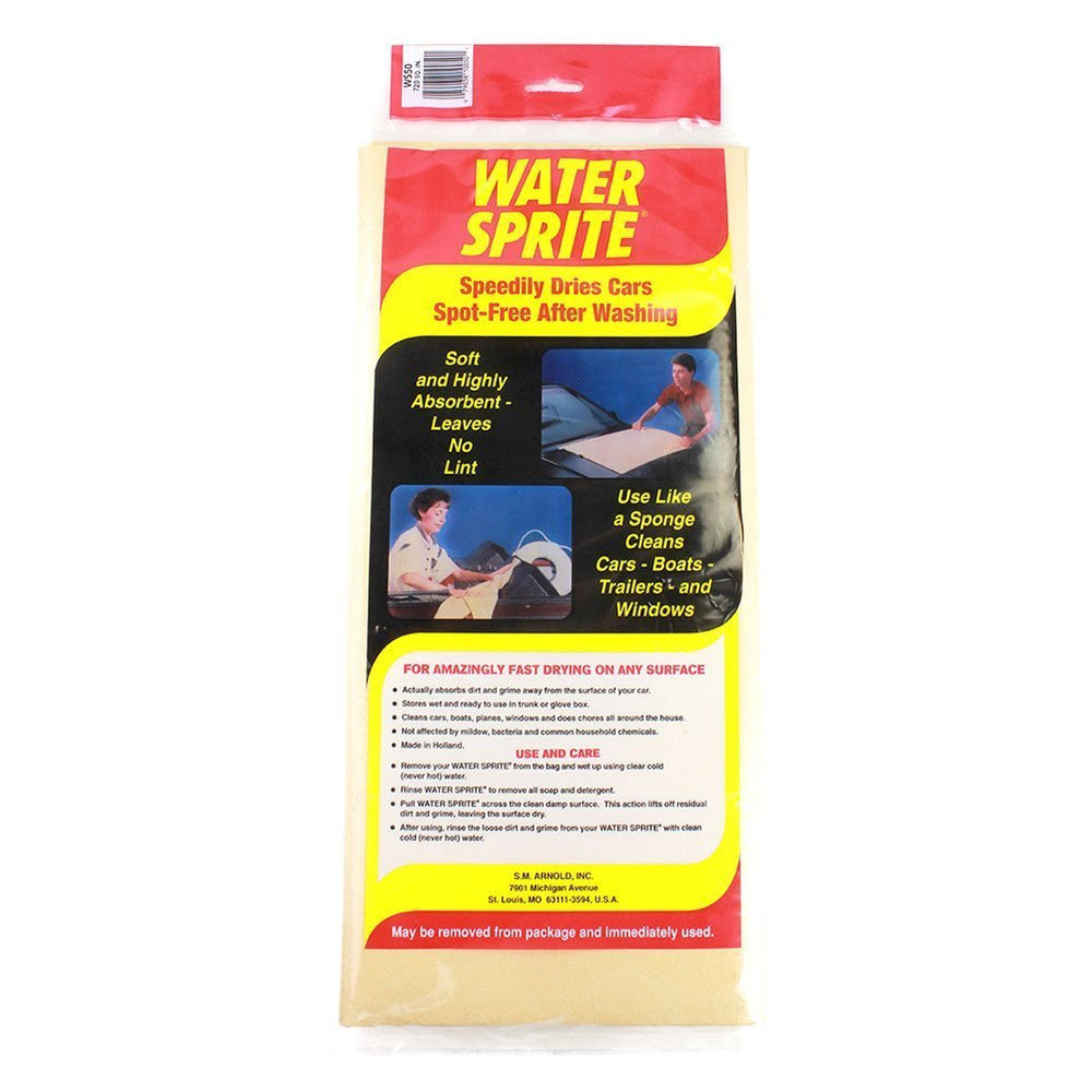 Smartwax Water Sprite synthetic chamois ready for quick drying on car and boat surfaces.