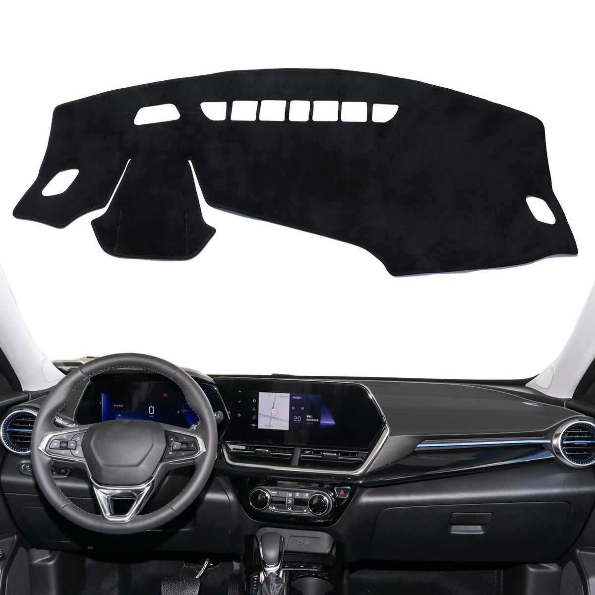 Smbabee dashboard cover for Chevy Trax 2024–2026 protects from sun glare without vent interference