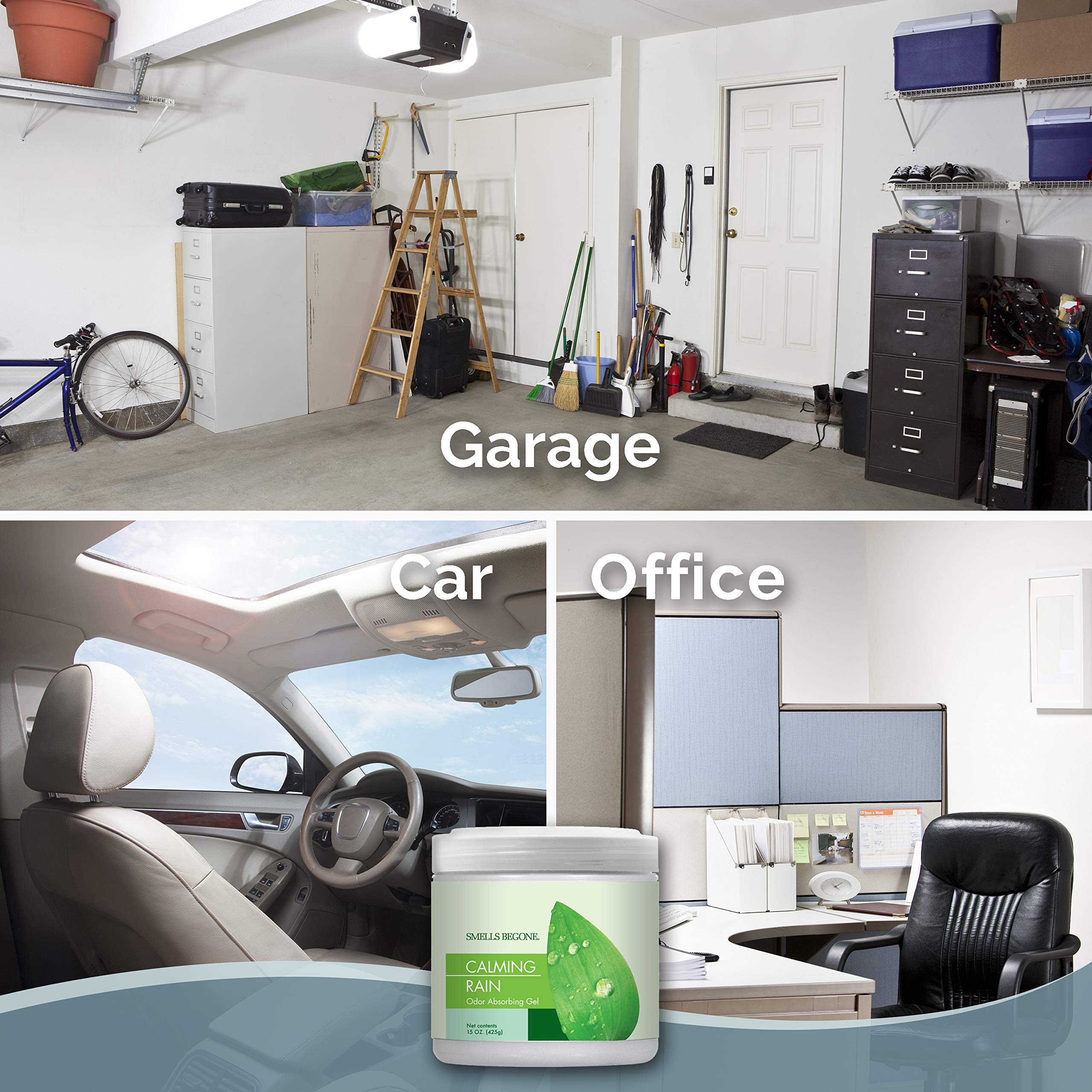 Smells Begone gel odor eliminator for multi-room placement in home spaces