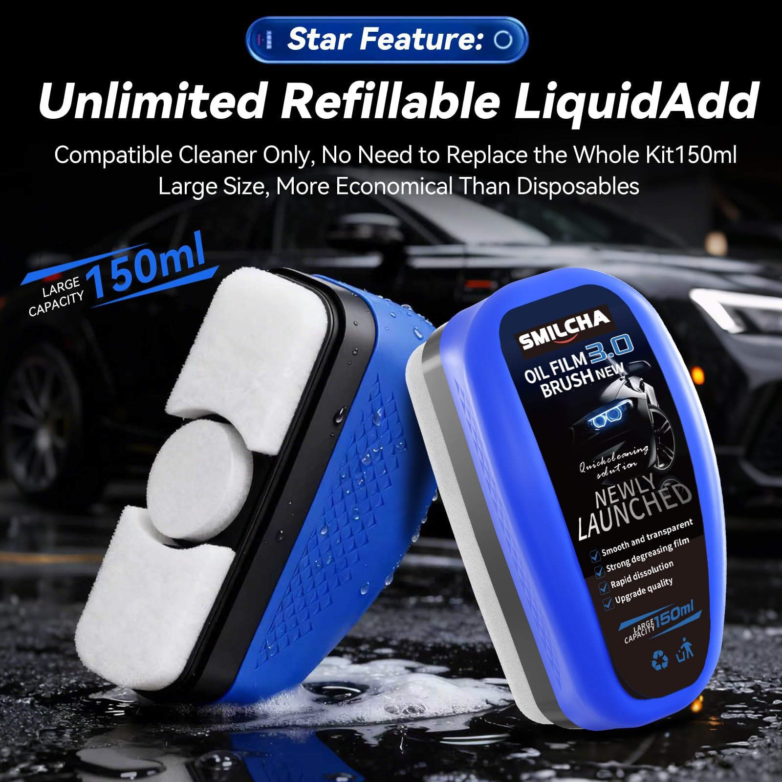 SMILCHA anti-rain coating keeps windshields clearer in light rain.