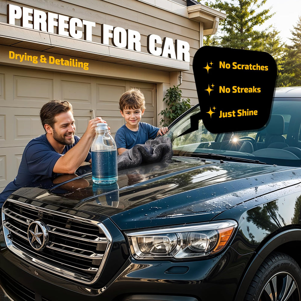 SMINDER 2-pack 1200 GSM car drying towels durable and machine washable.