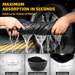 SMINDER 2-pack 1200 GSM car drying towels edgeless design protects paint surfaces.