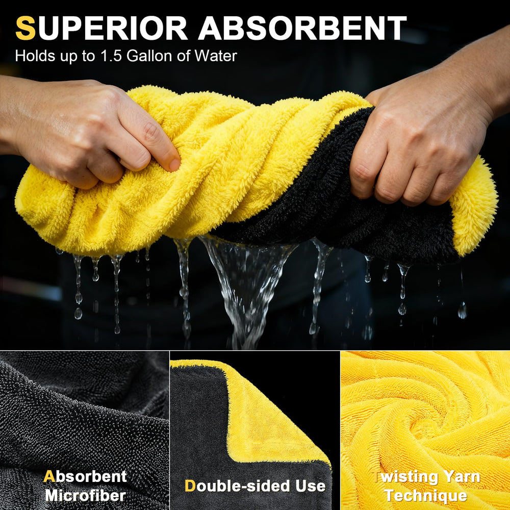 SMINDER towel demonstrating high absorption for fast vehicle drying