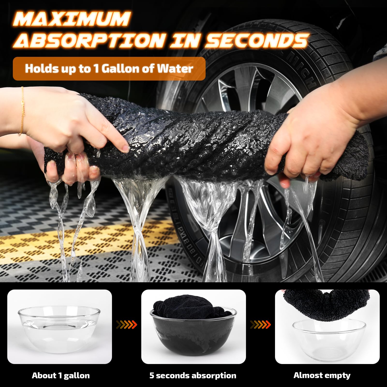 SMINDER towels are machine washable and durable for repeated use on cars.
