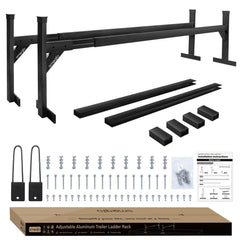 SMOQIO trailer ladder rack extendable length shows flexible fit for various trailers.