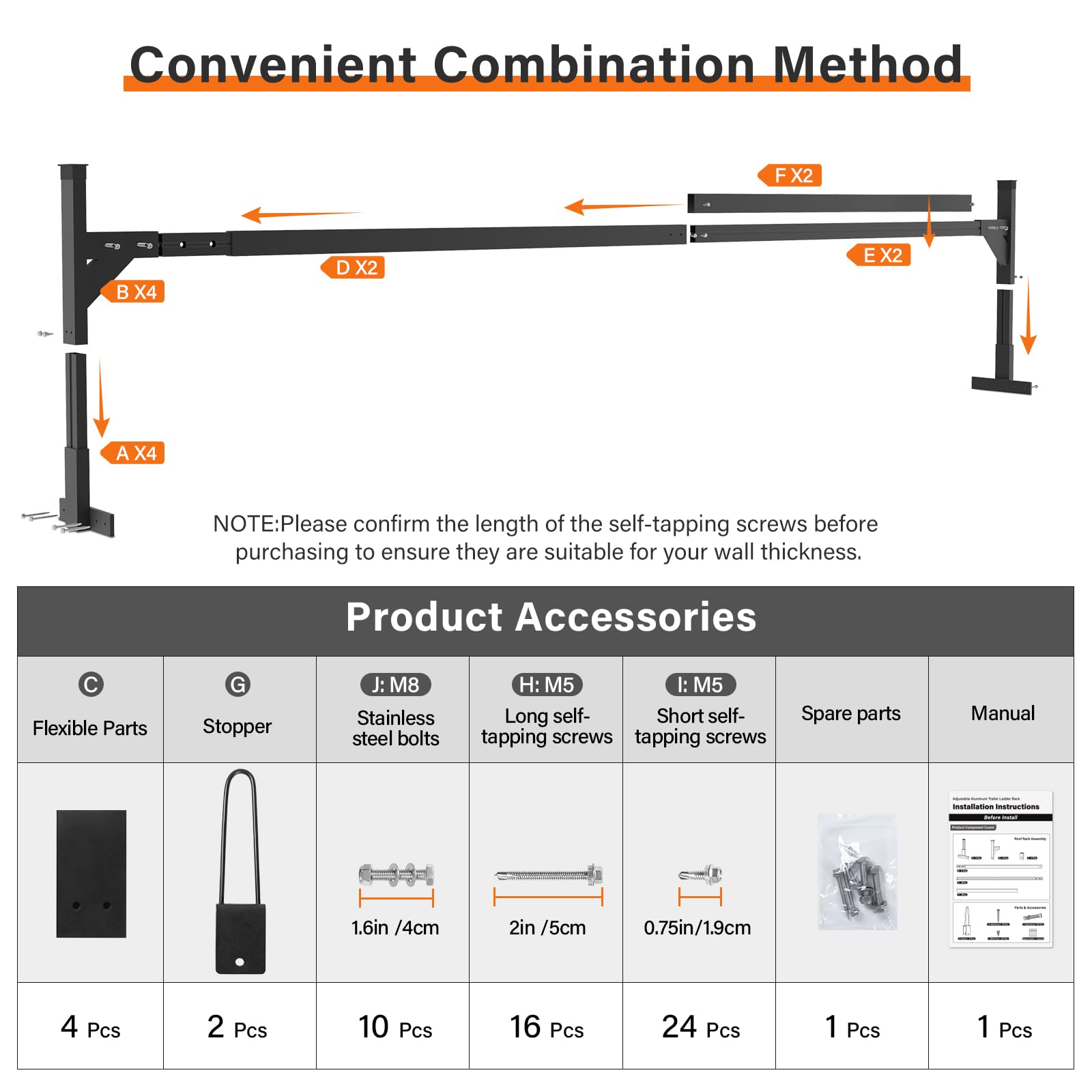 SMOQIO ladder rack in open-trailer setup for multi-function use.