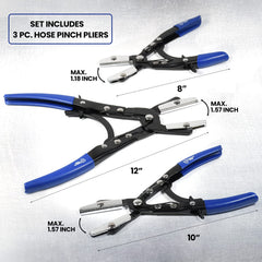SMOTIVEPRO 10-inch jaws handle larger radiator hoses with a secure grip.