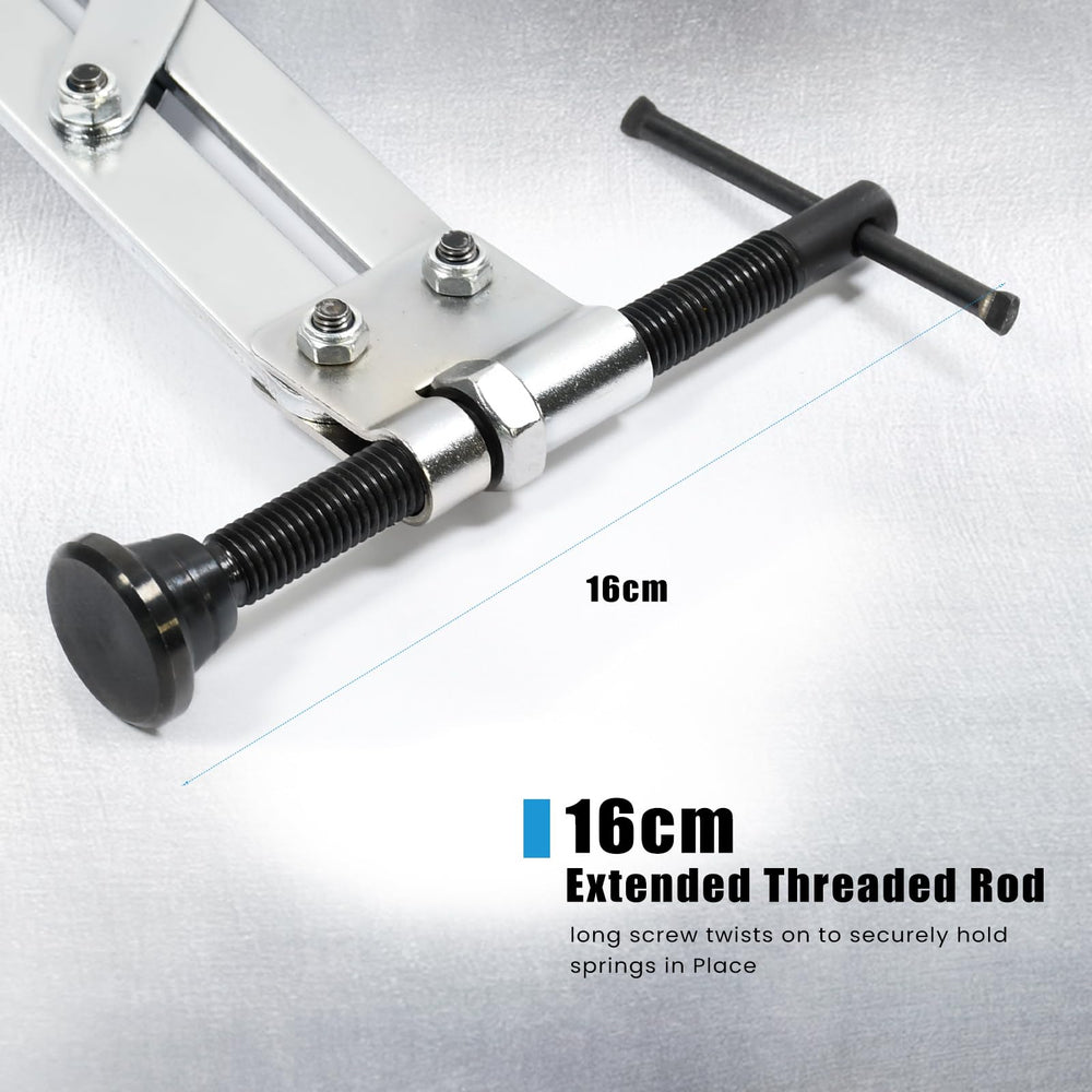 SMOTIVEPRO 8-inch valve spring compressor tool in use showing quick compression action.