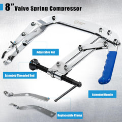SMOTIVEPRO 8-inch valve spring compressor tool side view ideal for cramped engine bays.