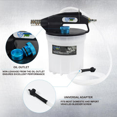 SMOTIVEPRO brake bleeder pump with thumb throttle allows steady one-person operation.