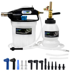 SMOTIVEPRO pneumatic 2L brake bleeder kit assembly enables quick, clean bleeding.