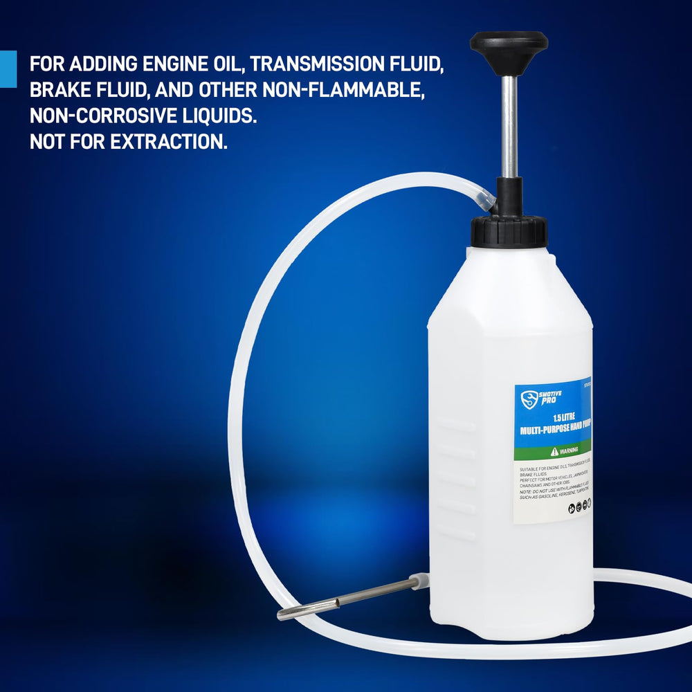 SMOTIVEPRO pump reaching narrow spaces for transmission fluid tasks.