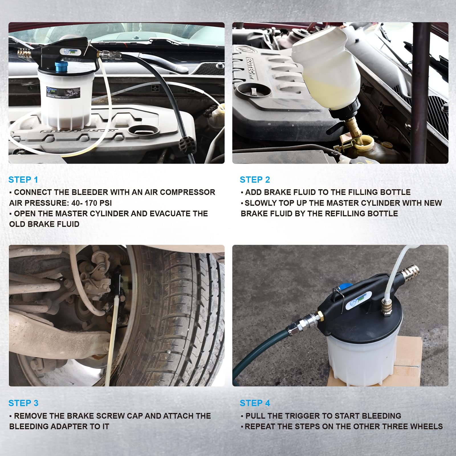 SMOTIVEPRO brake bleeder with integrated silencer reduces pumping noise.