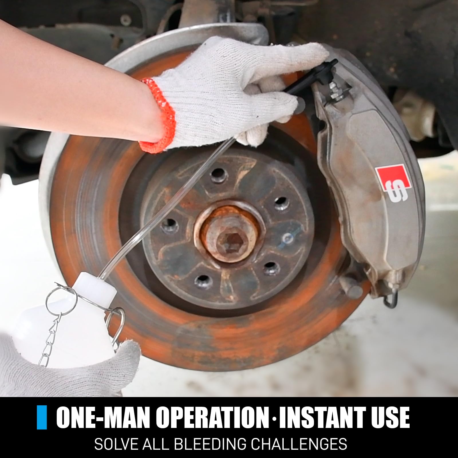 SMOTIVEPRO thumb throttle and gauge enable precise brake bleeding.