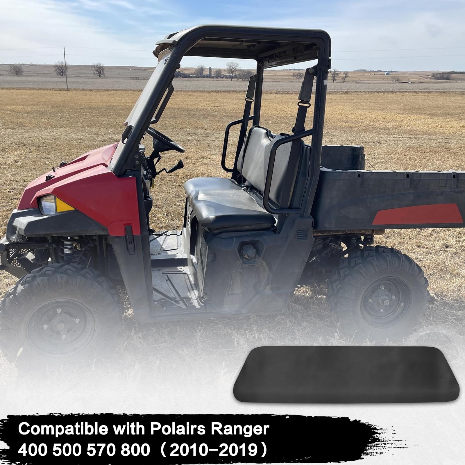 smotrcc upgrade utv seat cover on Polaris Ranger 500 midsize shows snug OE-like fit