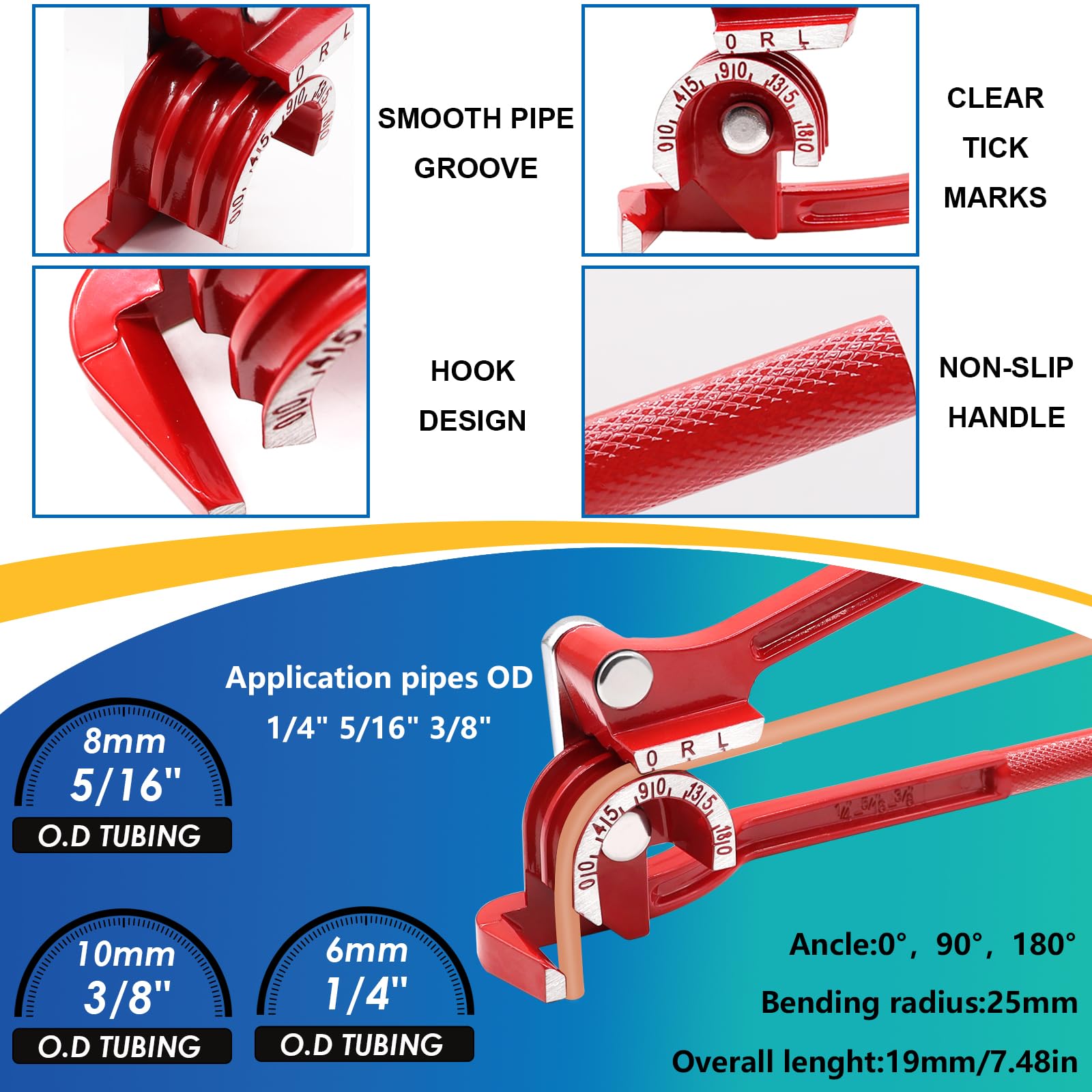 smseace brake line bender 180-degree view demonstrates precise bending