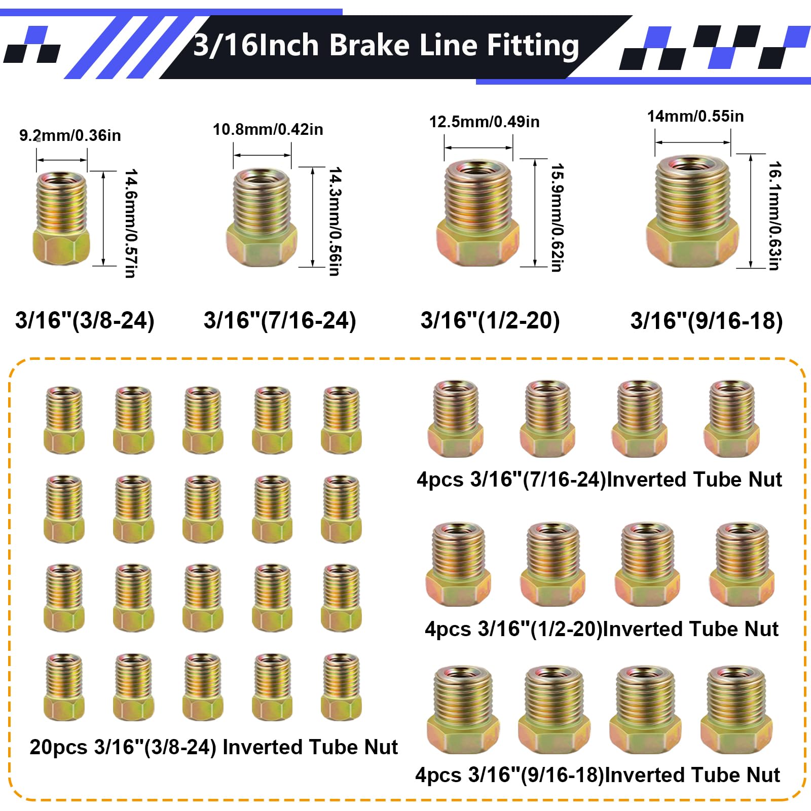 smseace brass brake line fittings illustrate sturdy inverted tube nuts