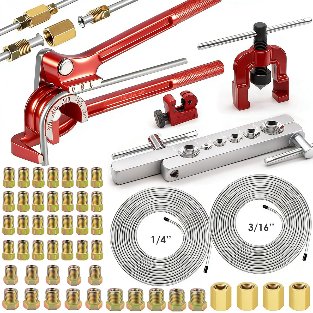 smseace brake line kit setup shows complete system for straightforward installation