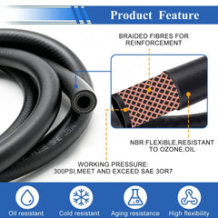Smseace 5/16 inch ID hose suitable for small engines