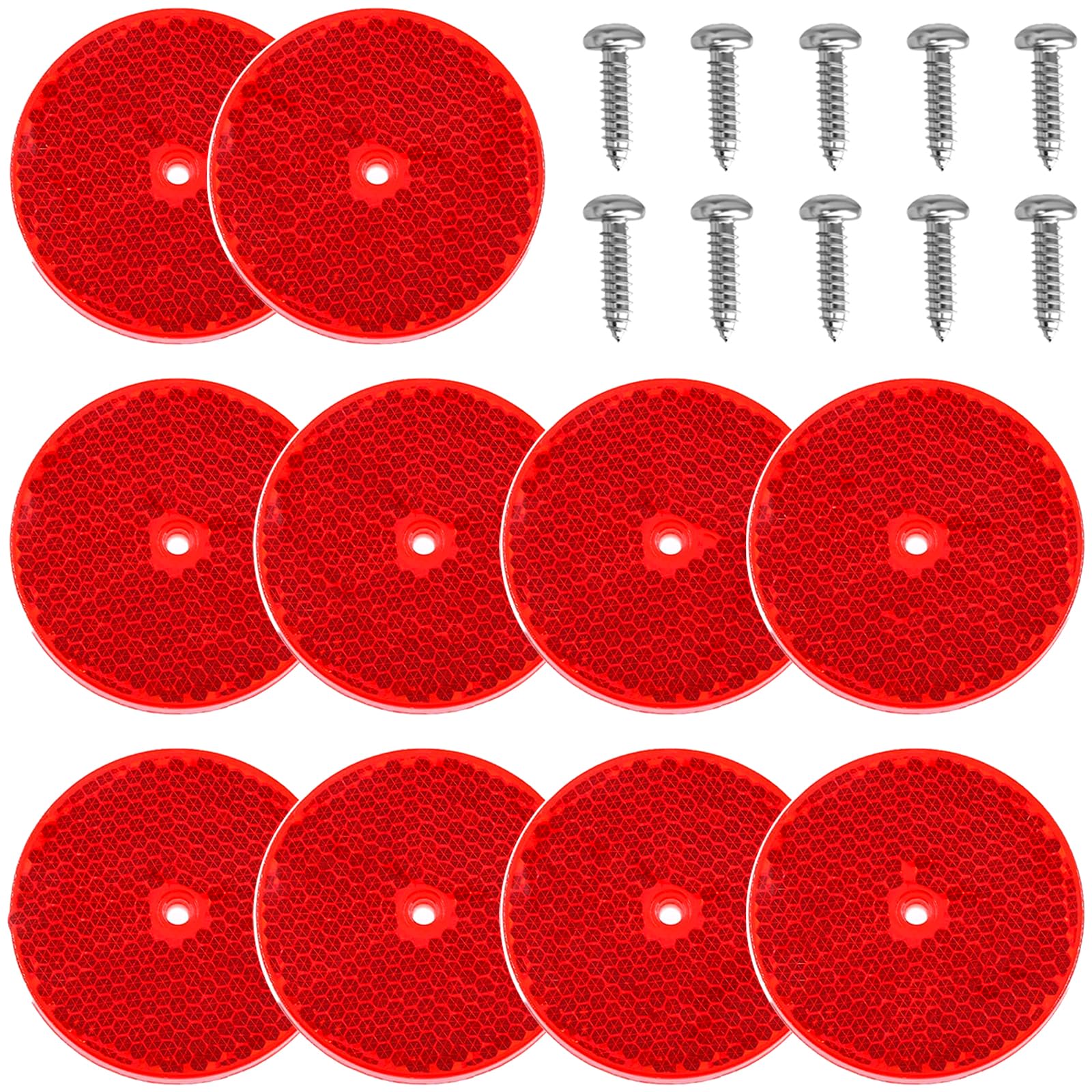 smseace red round reflector on driveway improves nighttime visibility
