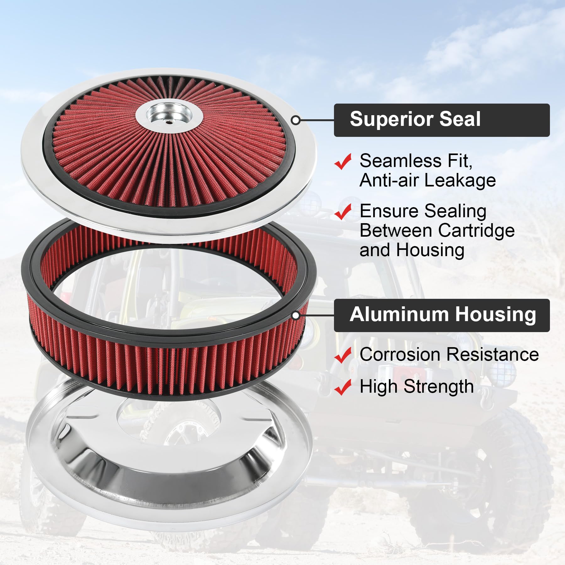 SMTRUILAN flow-thru lid close-up shows top and side intake