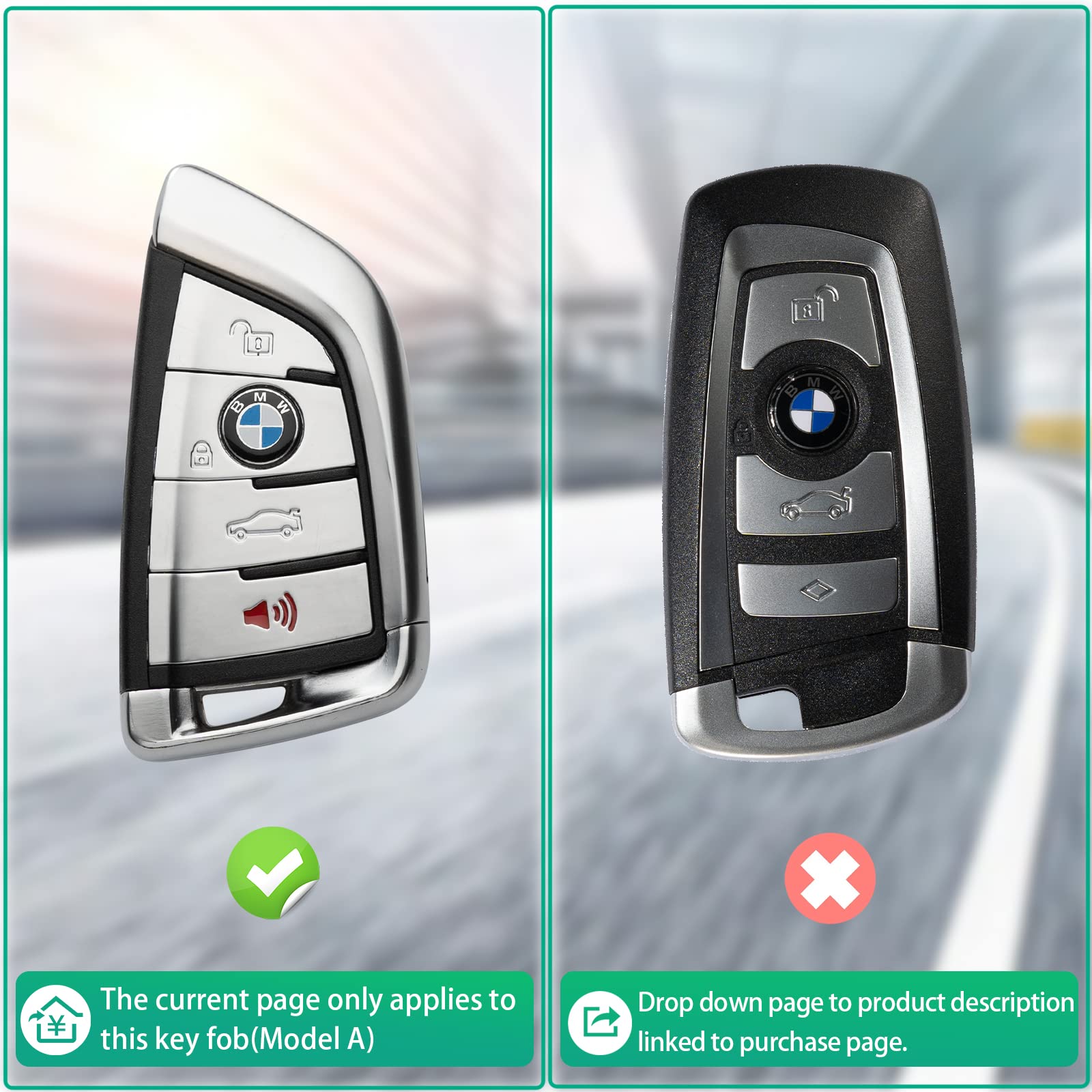 Smyfob BMW Key Fob Cover compatibility range, fits multiple BMW models for versatility.