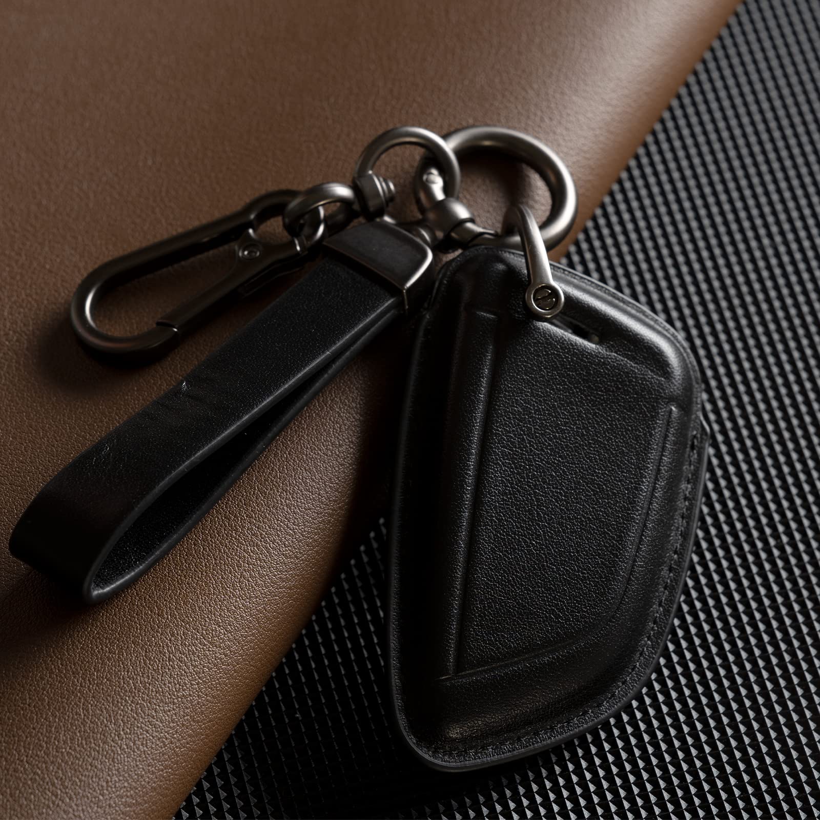 Smyfob BMW Key Fob Cover leather lanyard attachment, handy keychain on the go.