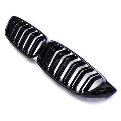 SNA F32 two-piece grille front view, bold black slats for BMW 4 Series.