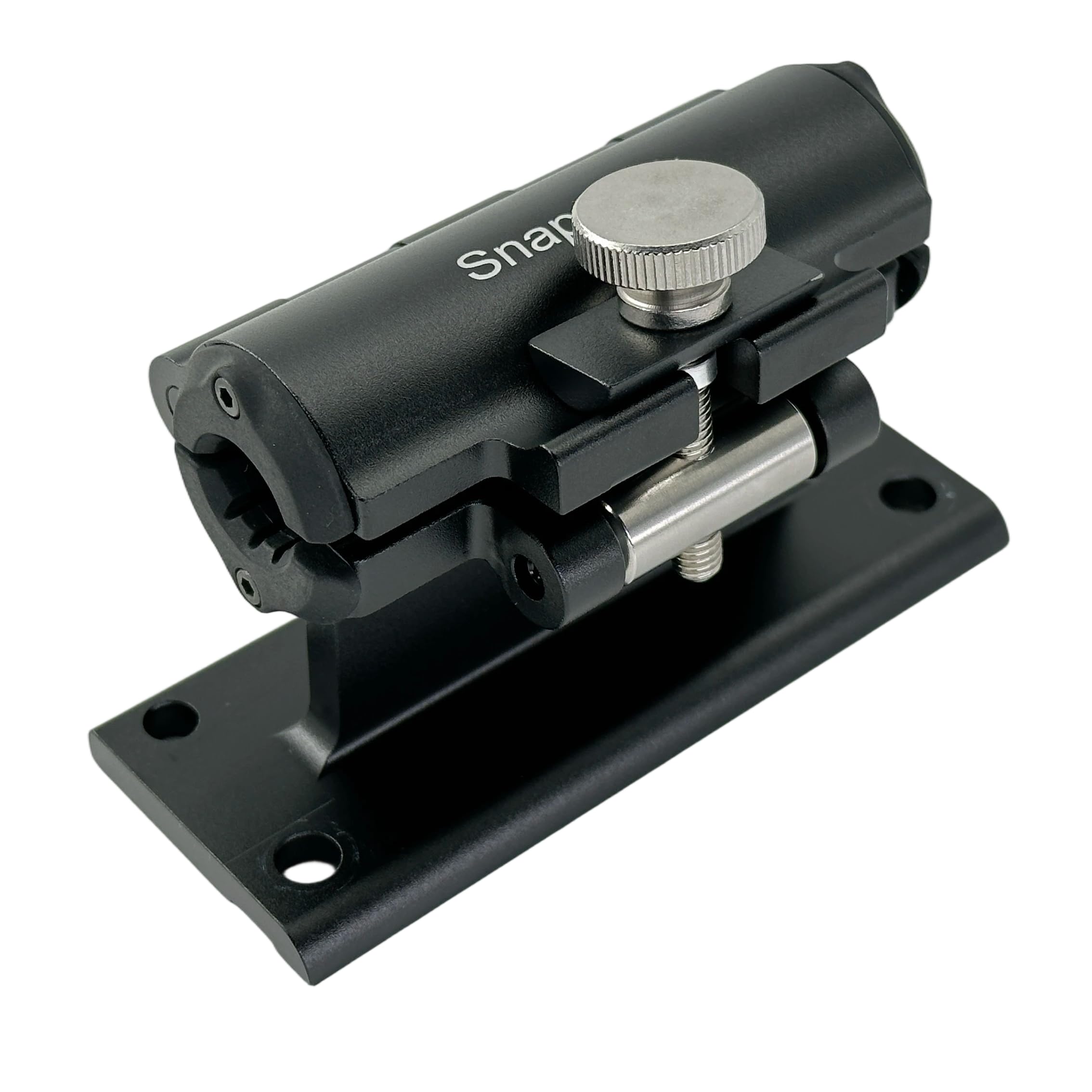 Snap Fork cap open during setup for quick, tool-free mounting