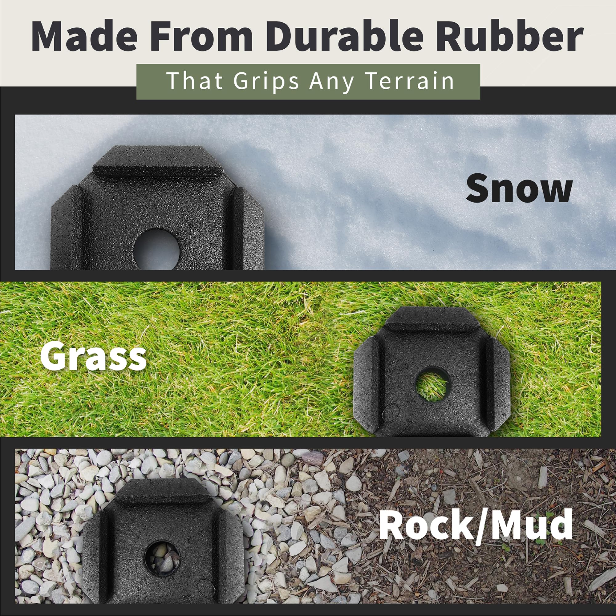 SnapPad Mini Square 5 compatible with 5.75-inch round feet.