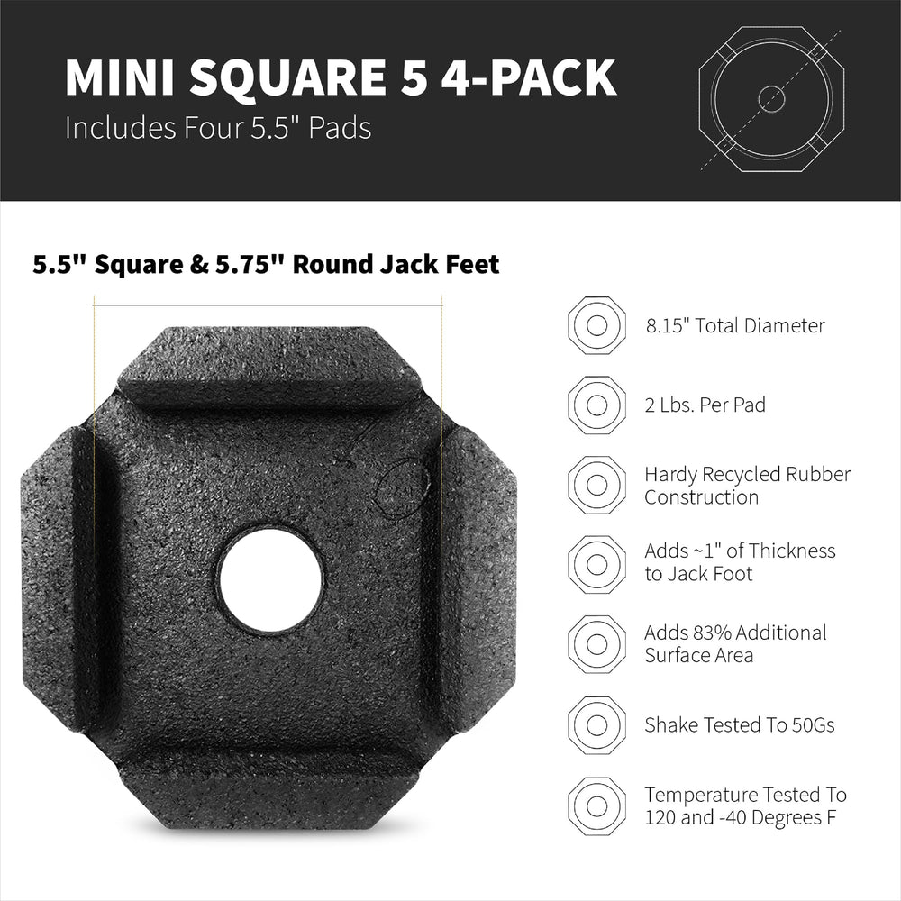 SnapPad Mini Square 5 footprint area increases contact for better balance on gravel.