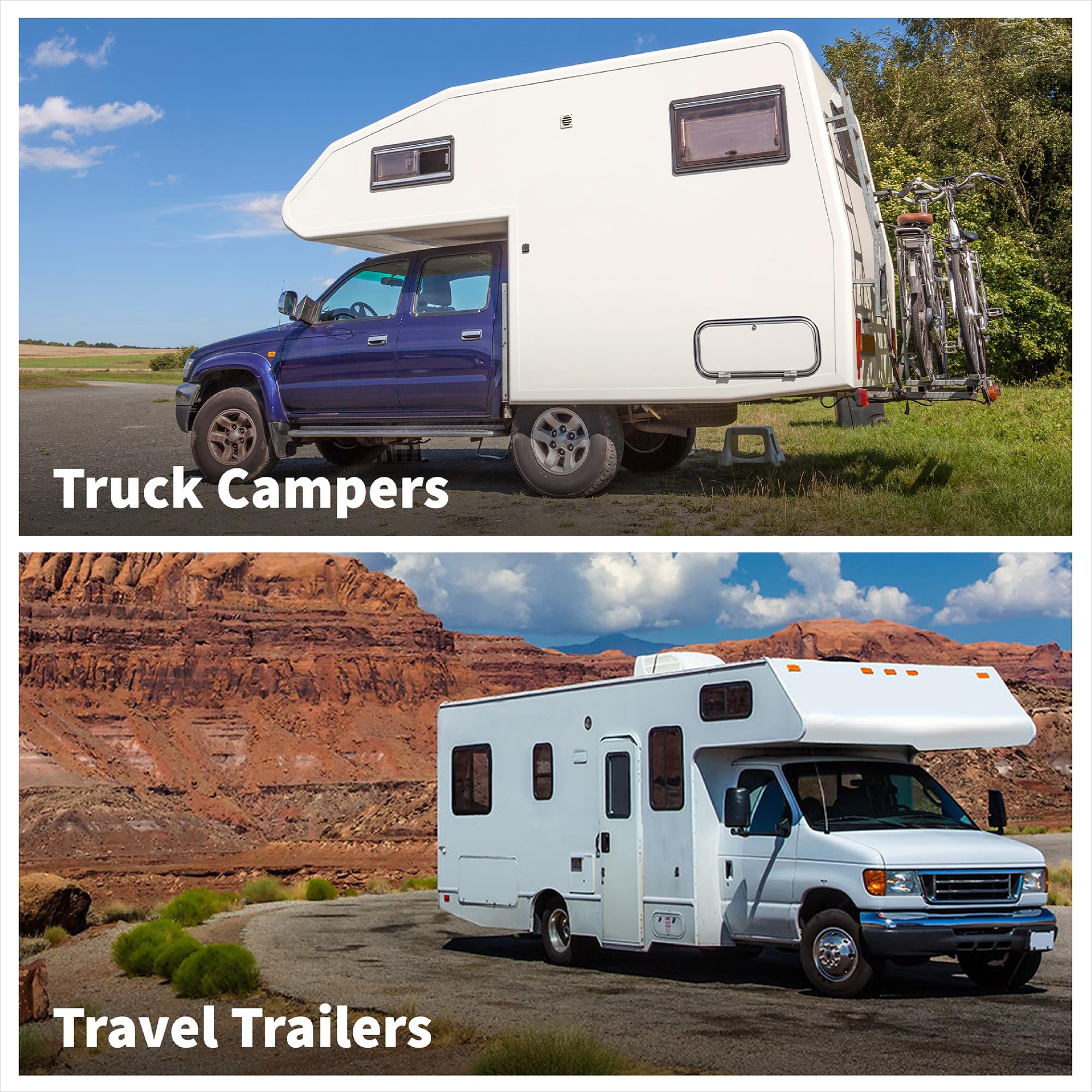 SnapPad Mini Square 5 protects jack feet from gravel and moisture.
