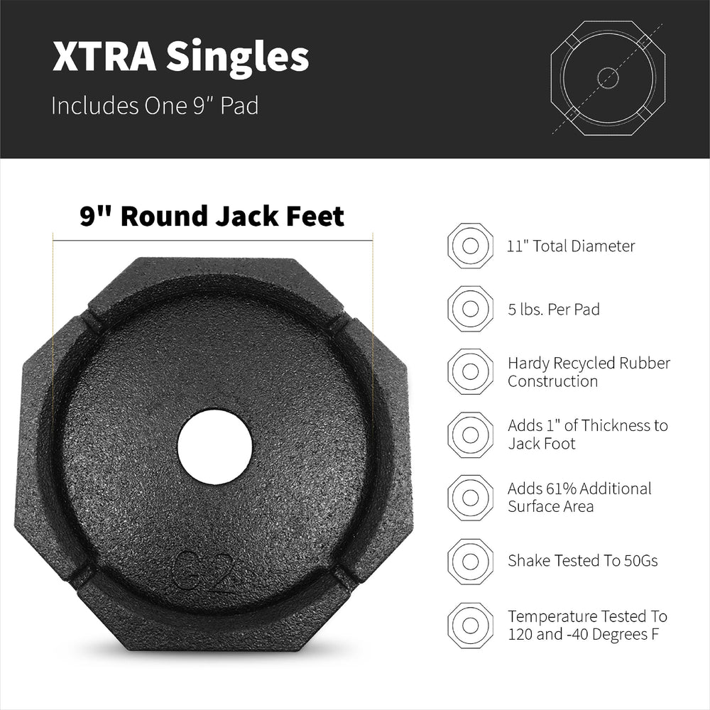 SnapPad XTRA Singles on landing foot demonstrates stable contact on uneven terrain