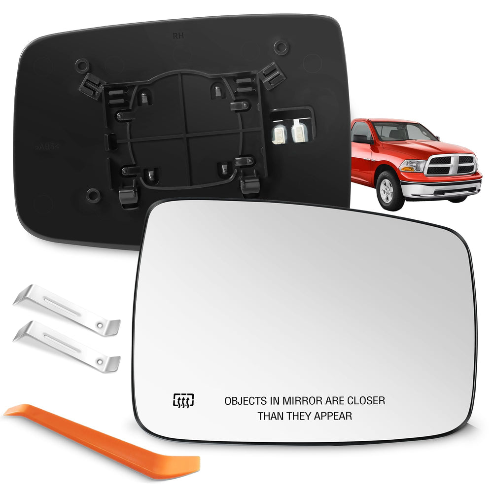 SNEMEEY passenger-side mirror glass for Dodge Ram, precise OE-style replacement