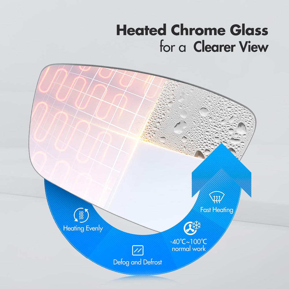 SNEMEEY exterior mirror kit enhances appearance with a factory-like finish.
