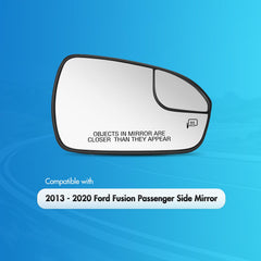 SNEMEEY heated mirror glass with chrome convex lens for better visibility