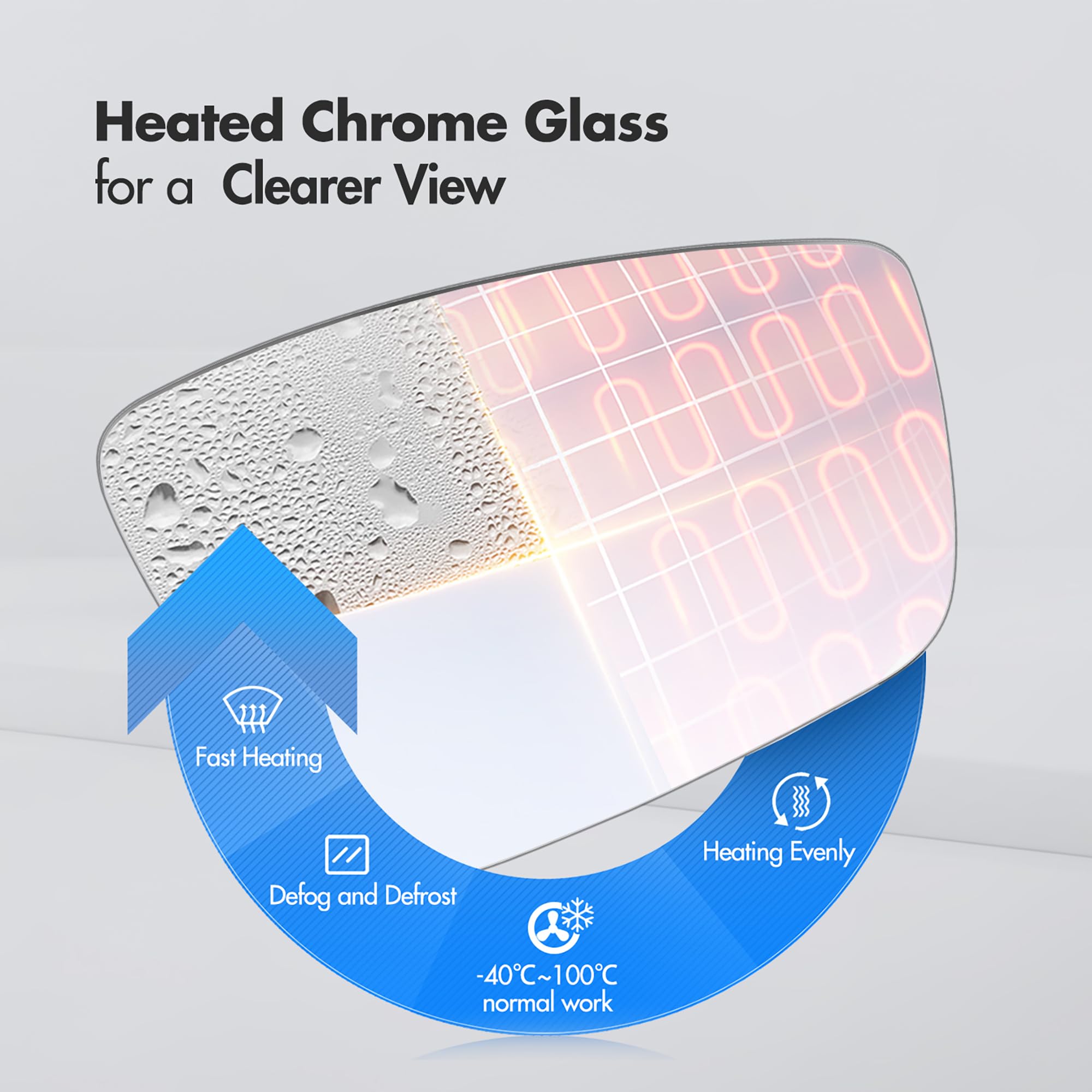 SNEMEEY chrome glass lens for a clearer view
