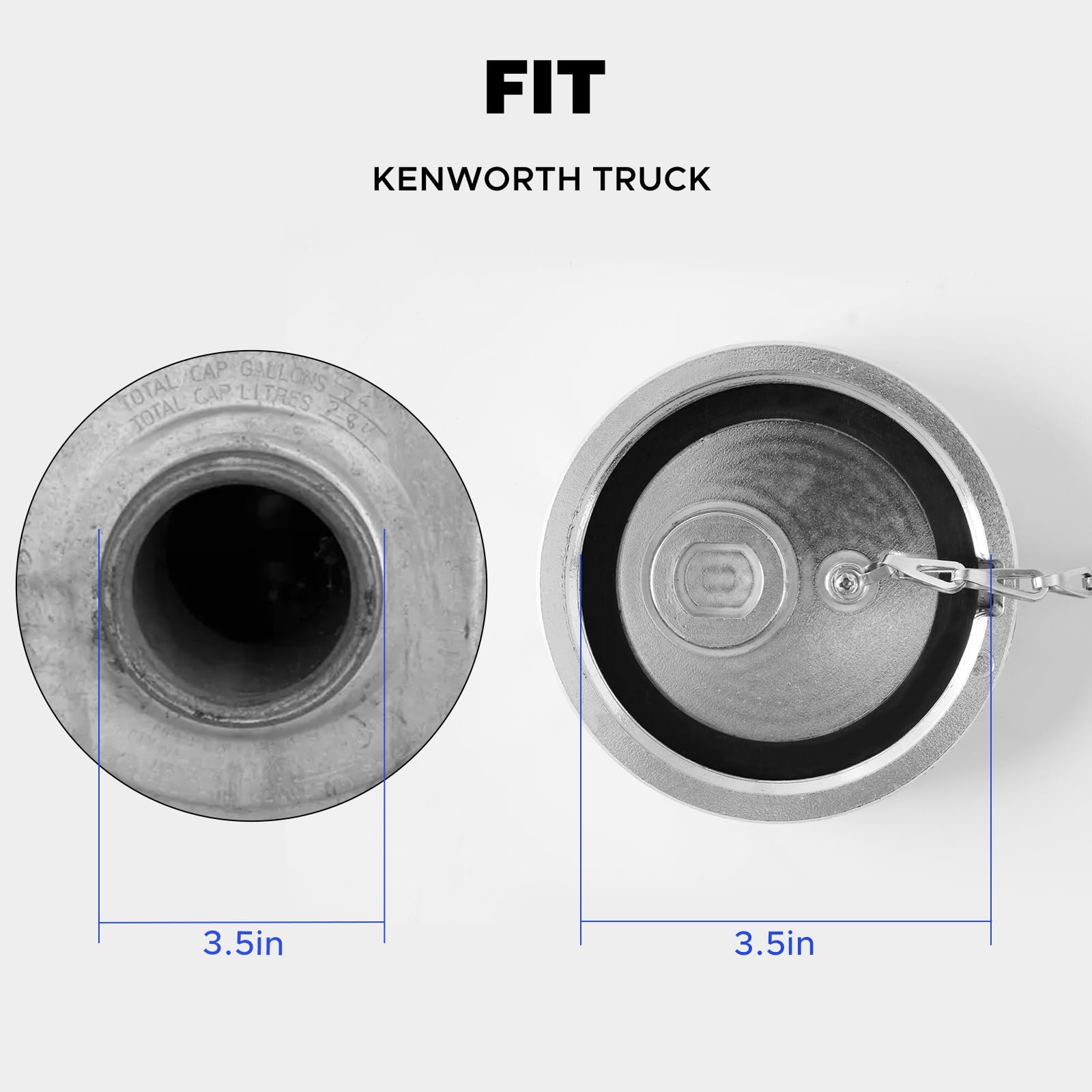 Snobli aluminum diesel cap showing stainless chain and bail for durability.