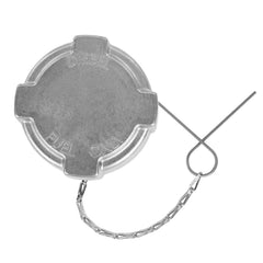 Snobli fuel tank cap on Freightliner M2 front view with secure fit