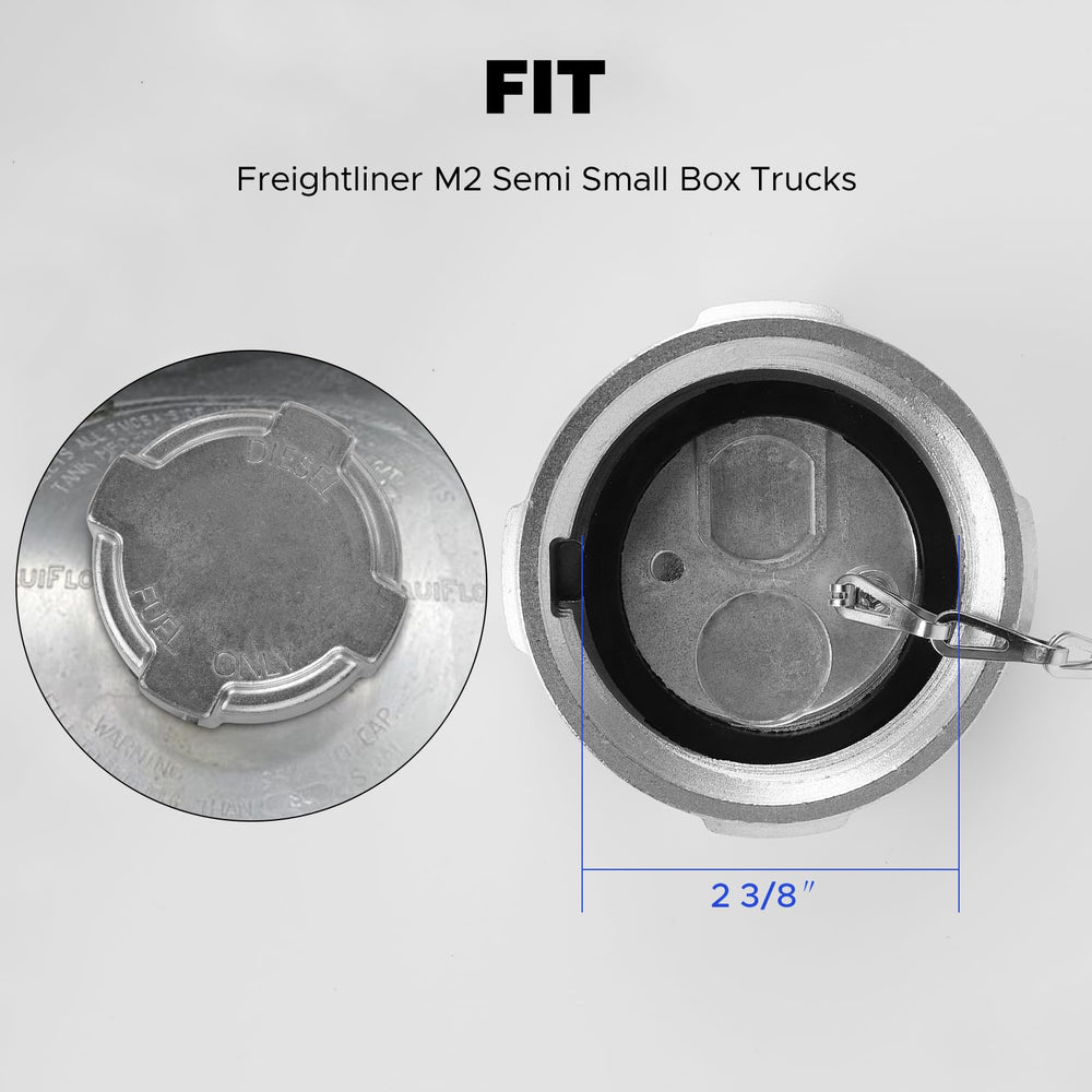 Side profile of Snobli cap on Freightliner M2 shows compact design