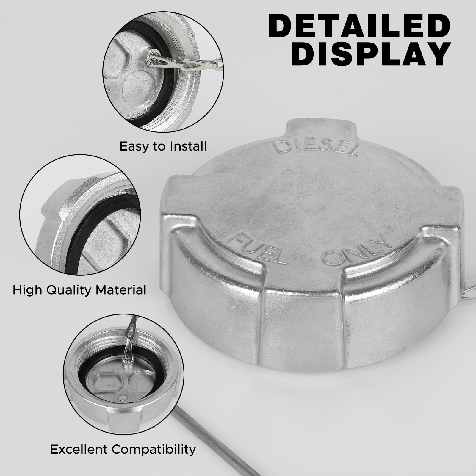 Top-view of Snobli cap on Freightliner M2 demonstrates thread engagement